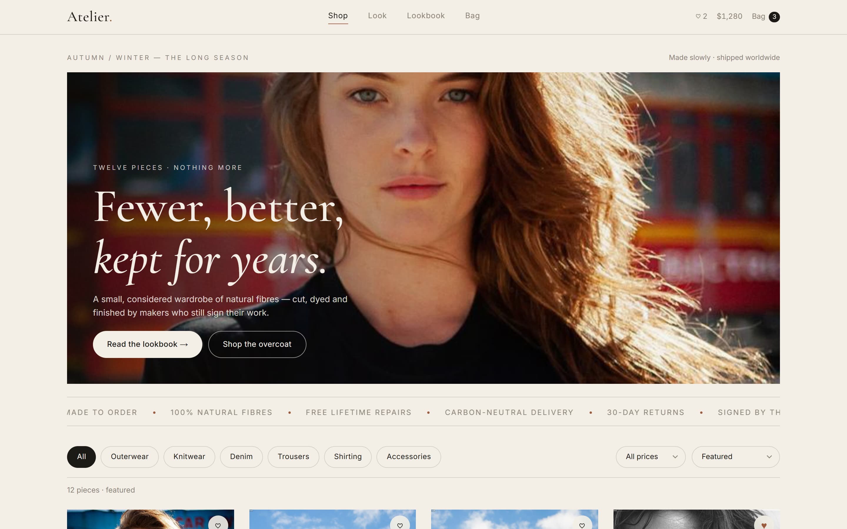 Atelier — Slow-Fashion Commerce
